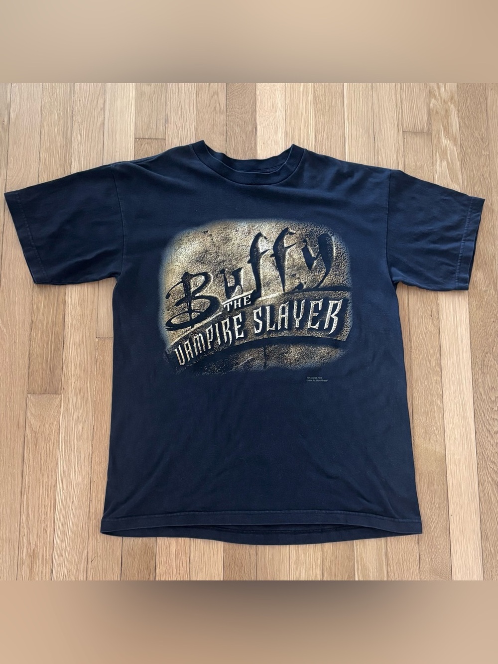 Vintage Buffy The Vampire Slayer Shirt 1998 Promo Mens L Double Sided Blue Grape